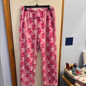 Pink Ribbon breast cancer themed ladies Pajama Pants